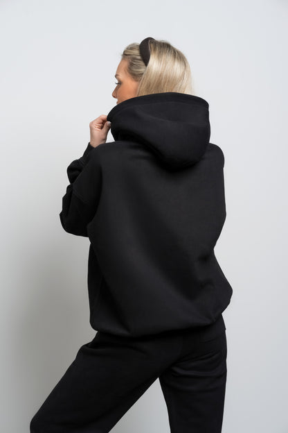 Black Essential Oversized Hoodie - for dame - Famme - Hoodie