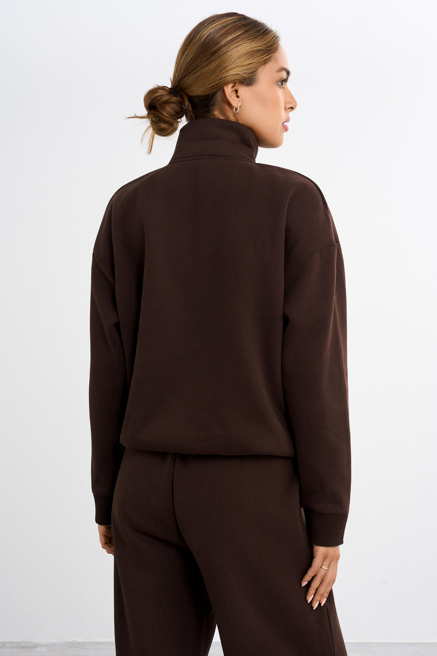 Half Zip Sweater · Brown