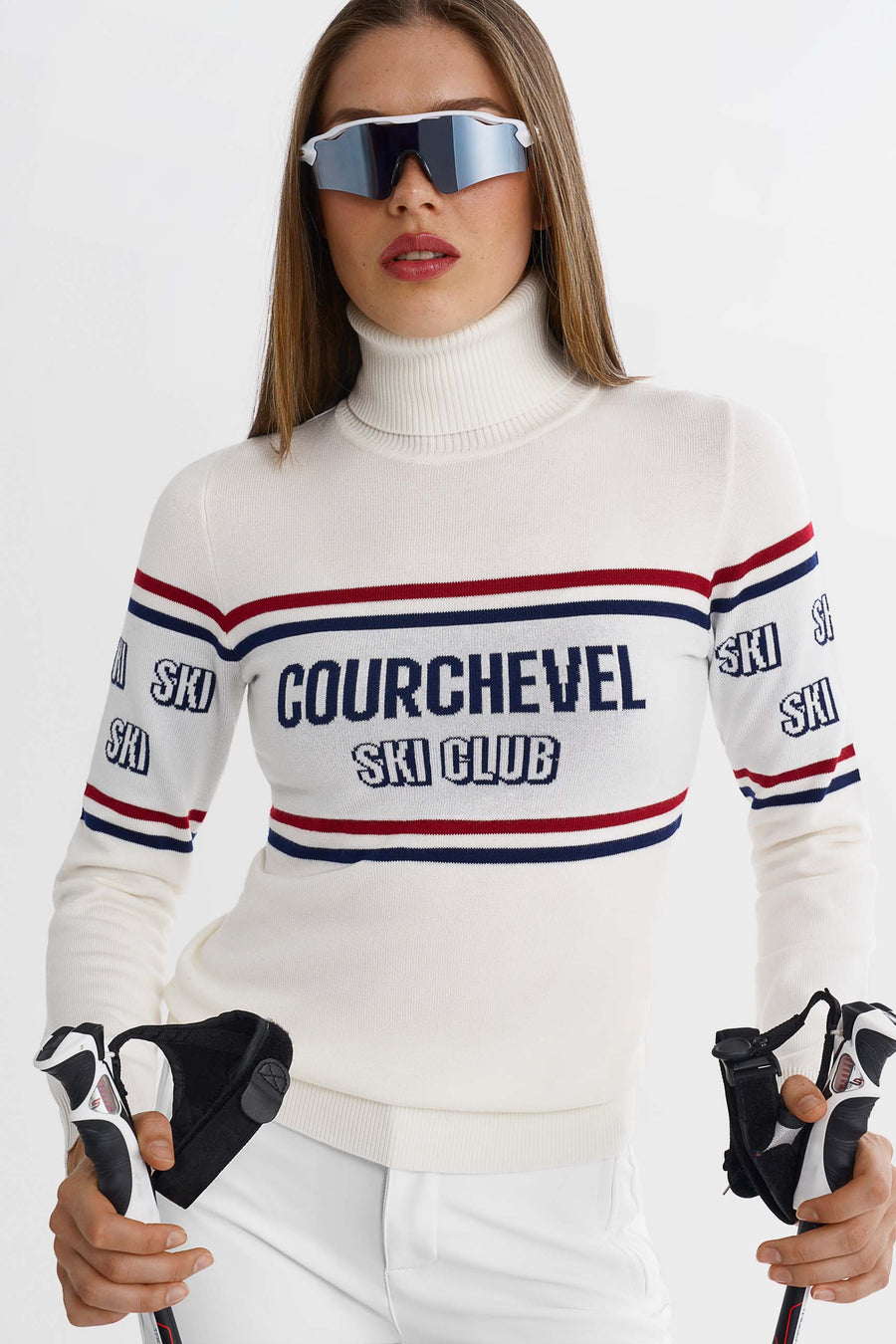 Courchevel Ski Club Sweater · White/Blue/Red